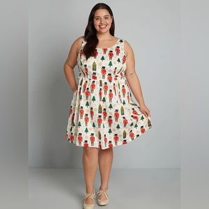 ModCloth Nutcracker Dress- Optimistic Effect Sleeveless Dress